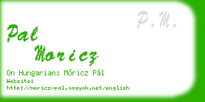 pal moricz business card